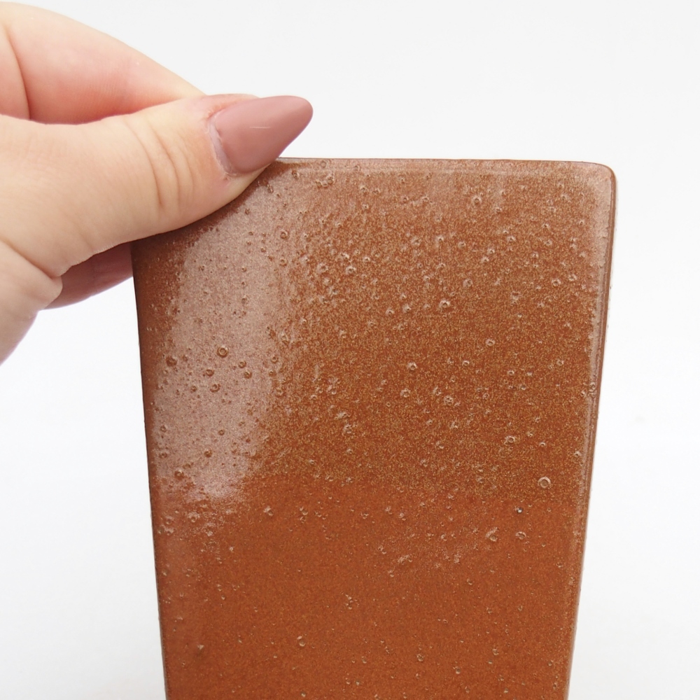 Cuenco bonsái de cerámica 9 x 9 x 12,5 cm, marrón