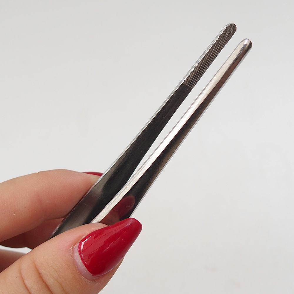 Espátula y pinzas 22 cm - acero inoxidable