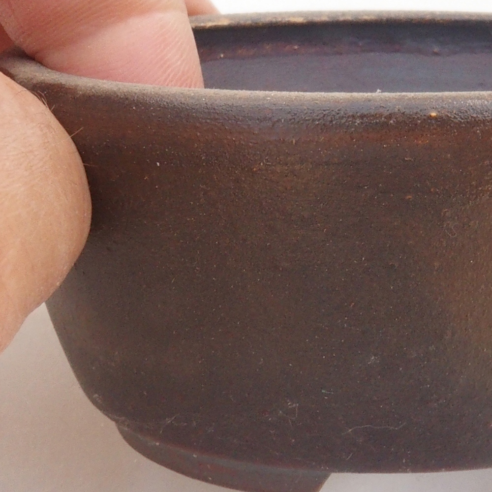 Cuenco bonsái de cerámica 10 x 8,5 x 4 cm, marrón