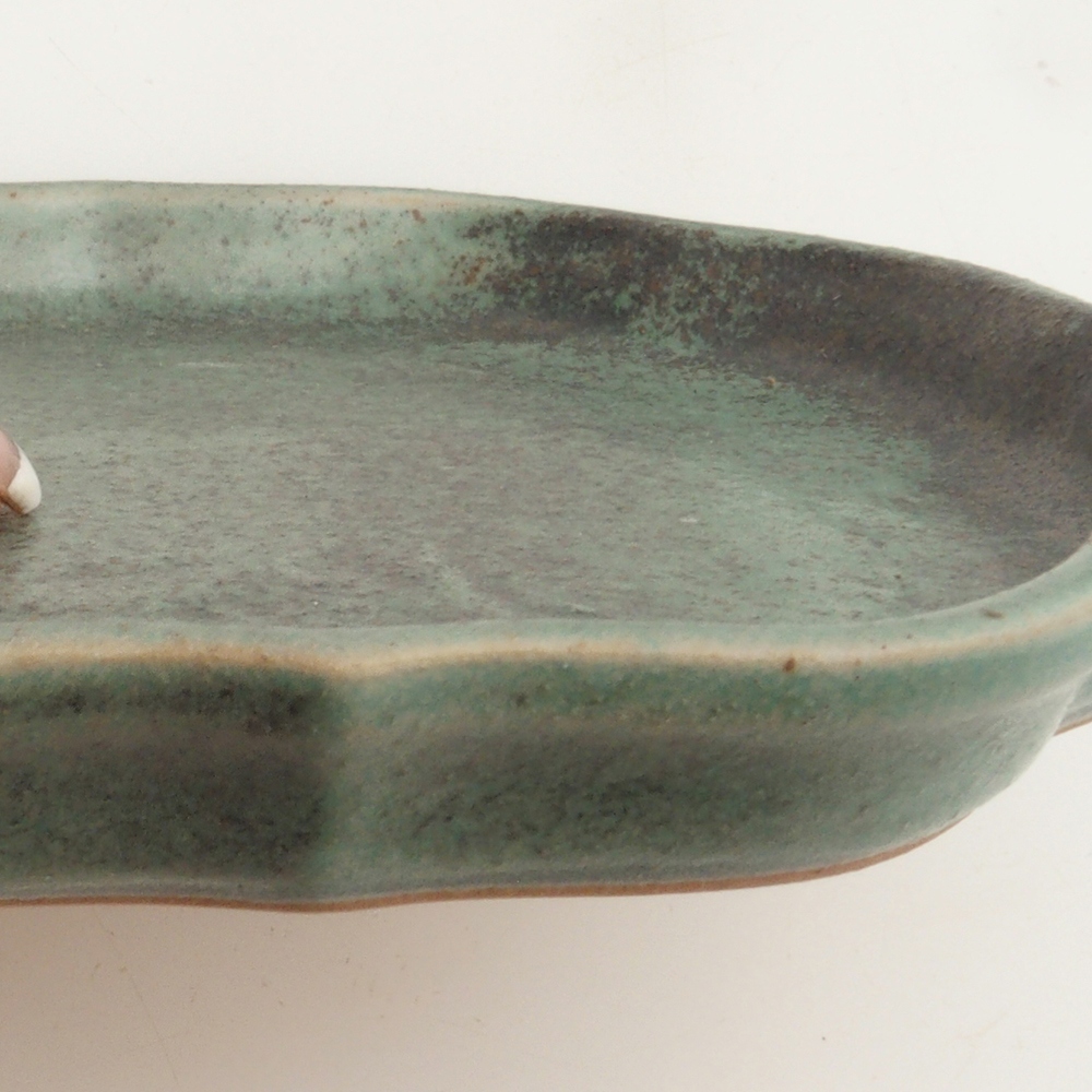 Platillo de cerámica H06 - 14 x 14 x 1,5 cm - verde