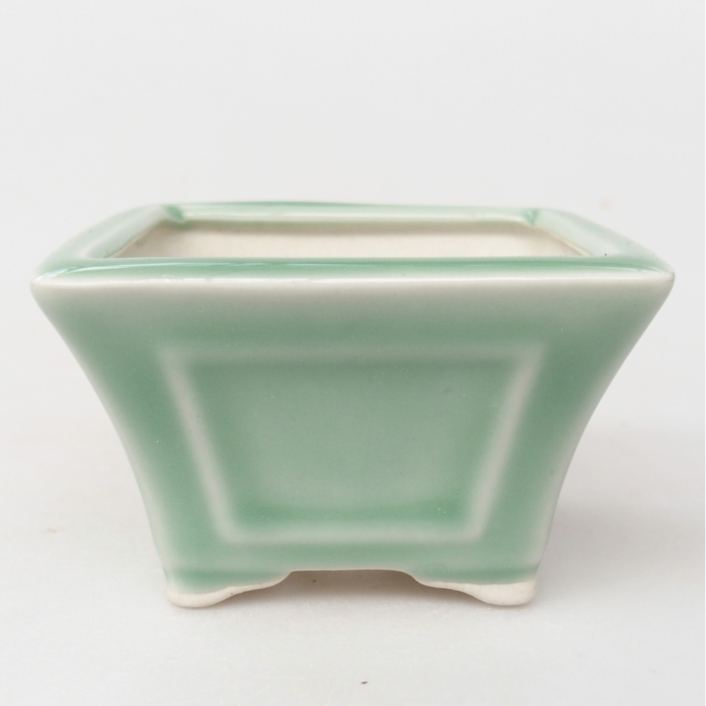 Cuenco bonsái de cerámica 8,5 x 8,5 x 5 cm, verde