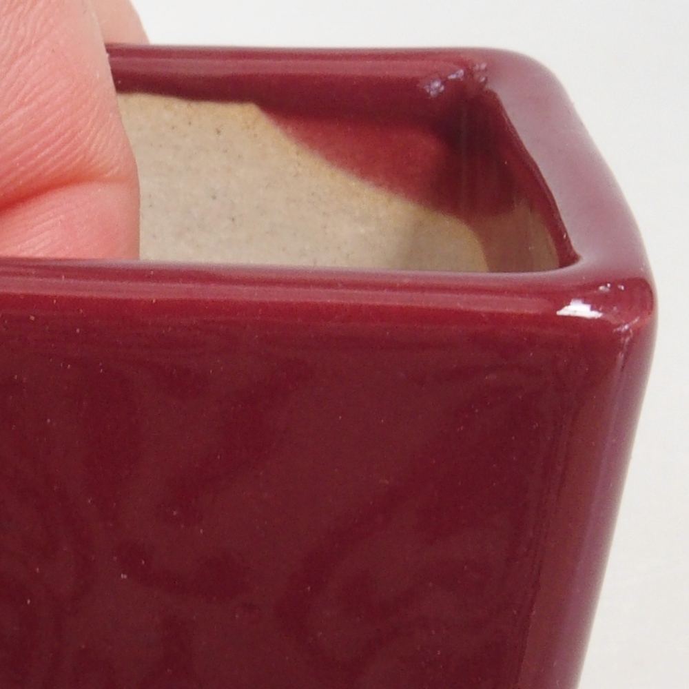 Cuenco mini bonsái 4,5 x 4,5 x 4,5 cm, burdeos