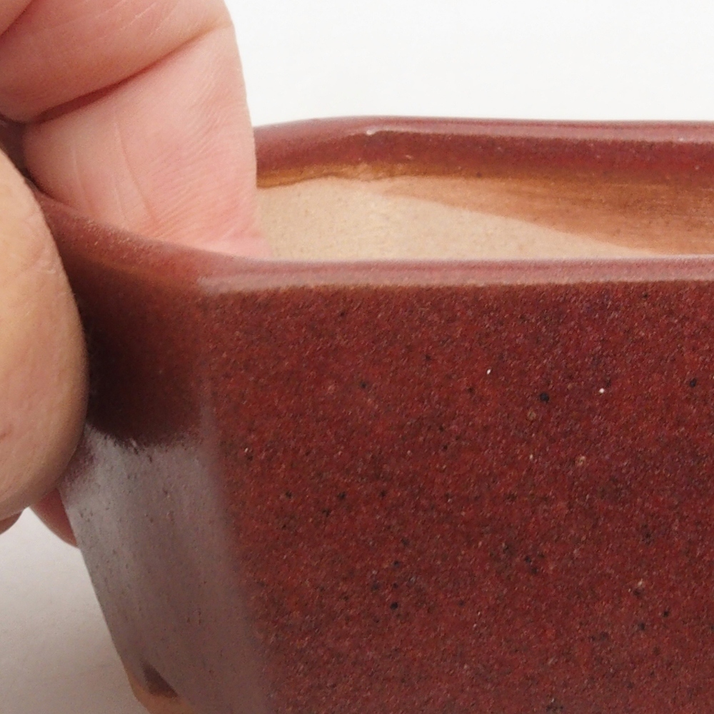 Cuenco bonsái de cerámica 9,5 x 9 x 4,5 cm, marrón