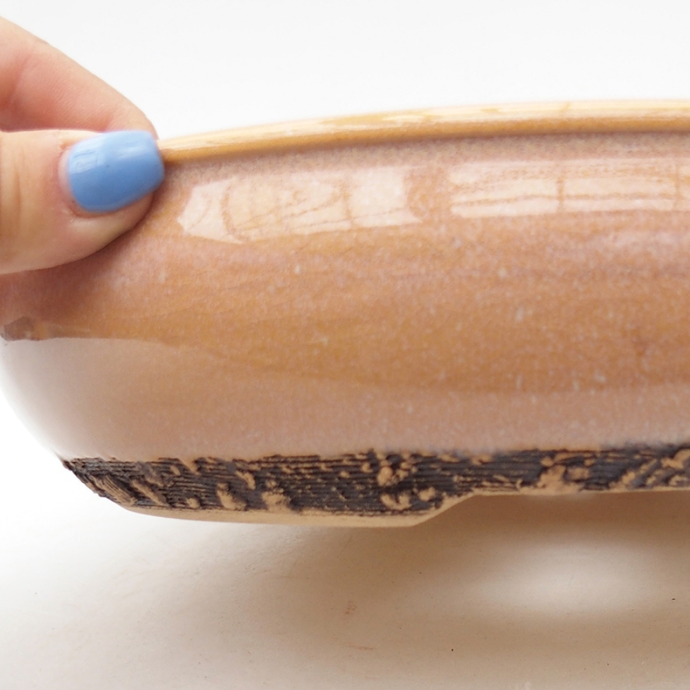 Cuenco bonsái de cerámica 22,5 x 22,5 x 6 cm, rosa