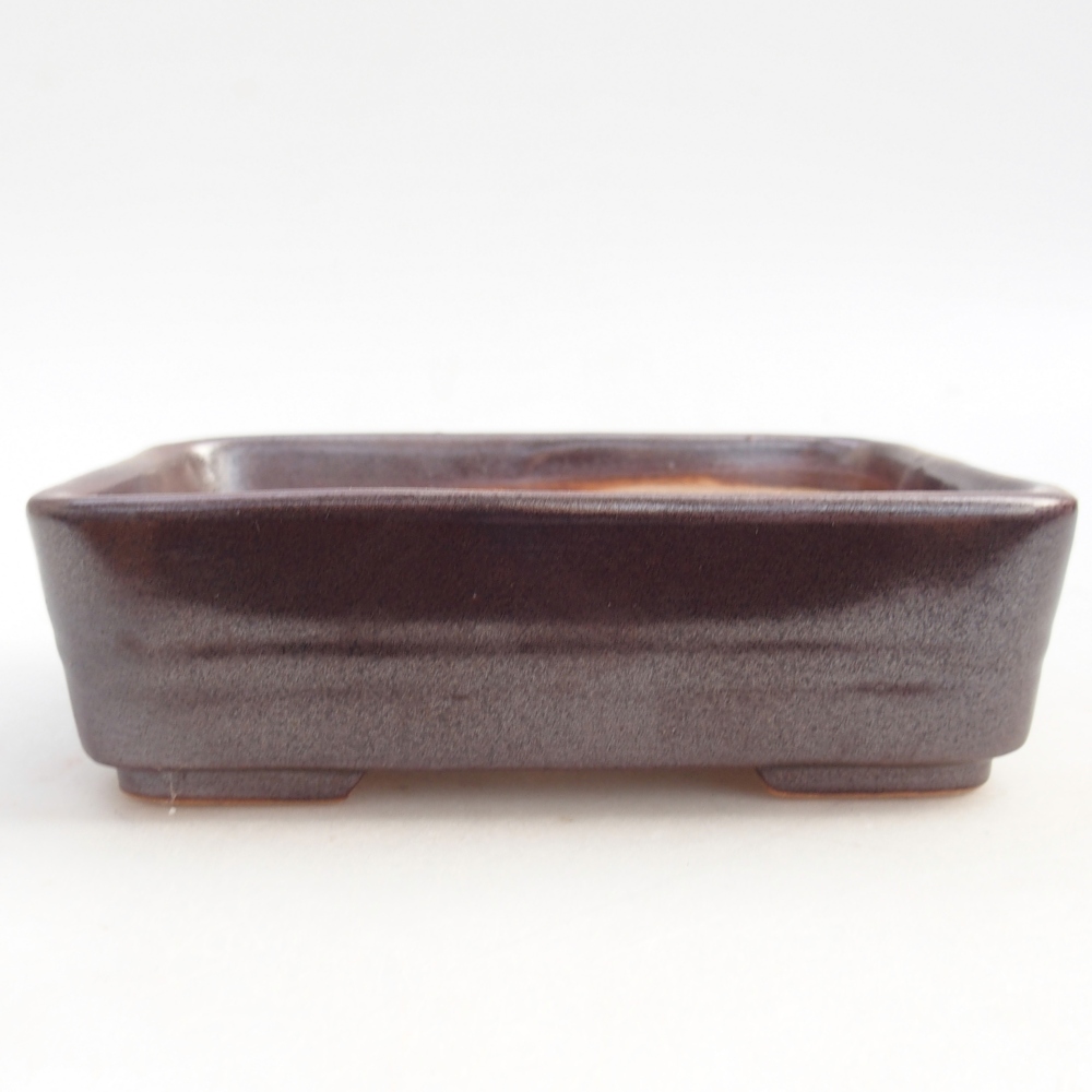 Cuenco bonsái de cerámica 14,5 x 10,5 x 4,5 cm, color metálico