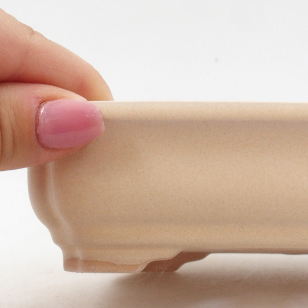 Cuenco bonsái de cerámica 14 x 11 x 4 cm, color beige