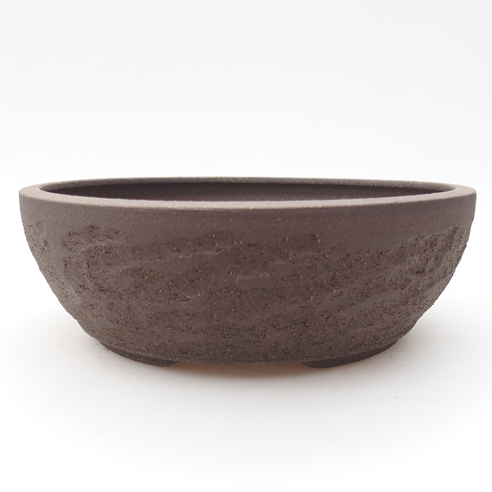 Cuenco bonsái de cerámica 18,5 x 18,5 x 6 cm, marrón