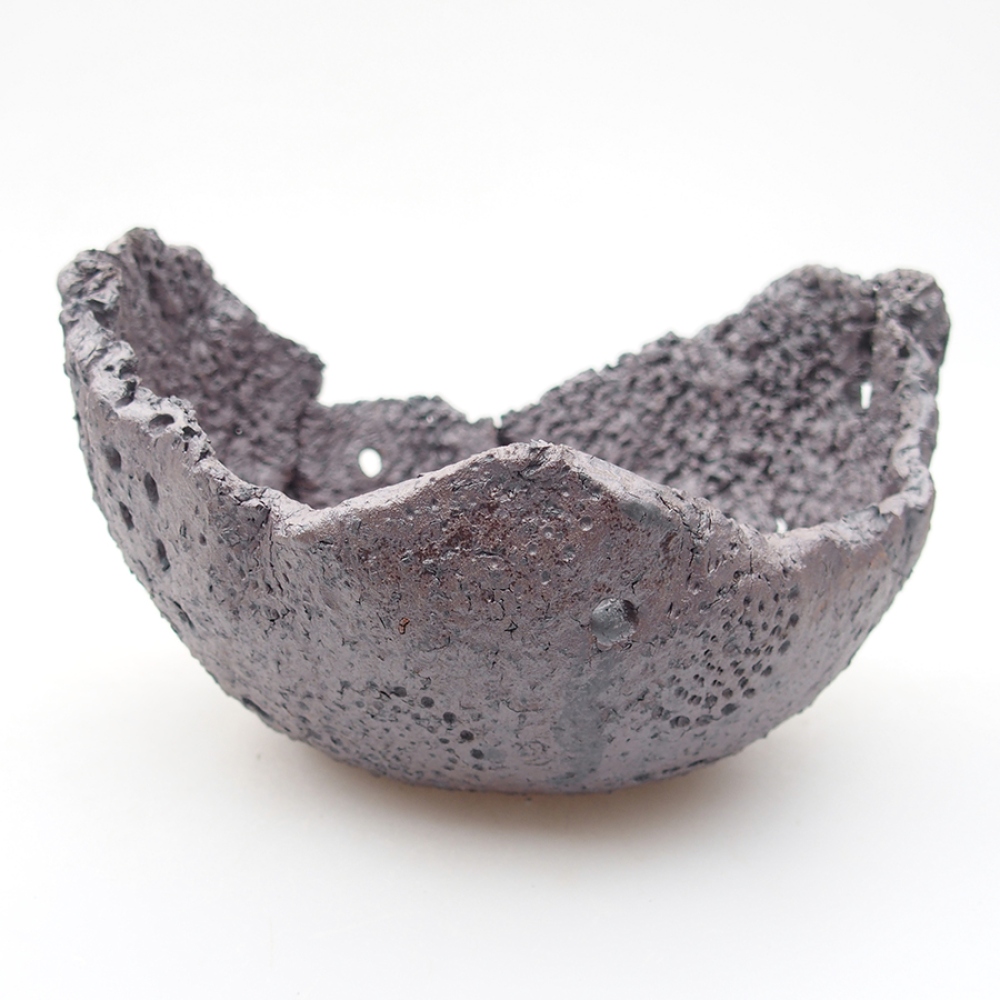 Cáscara de cerámica 14 x 12,5 x 8 cm , color metálico