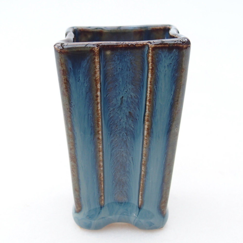 Mini cuenco bonsái 3,5 x 3,5 x 5,5 cm, color azul