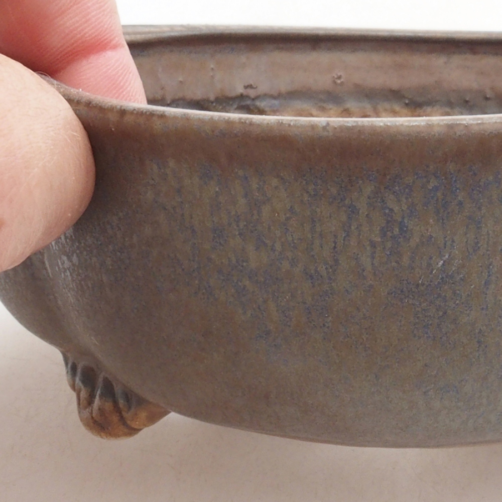 Cuenco bonsái de cerámica 10 x 8,5 x 4 cm, marrón