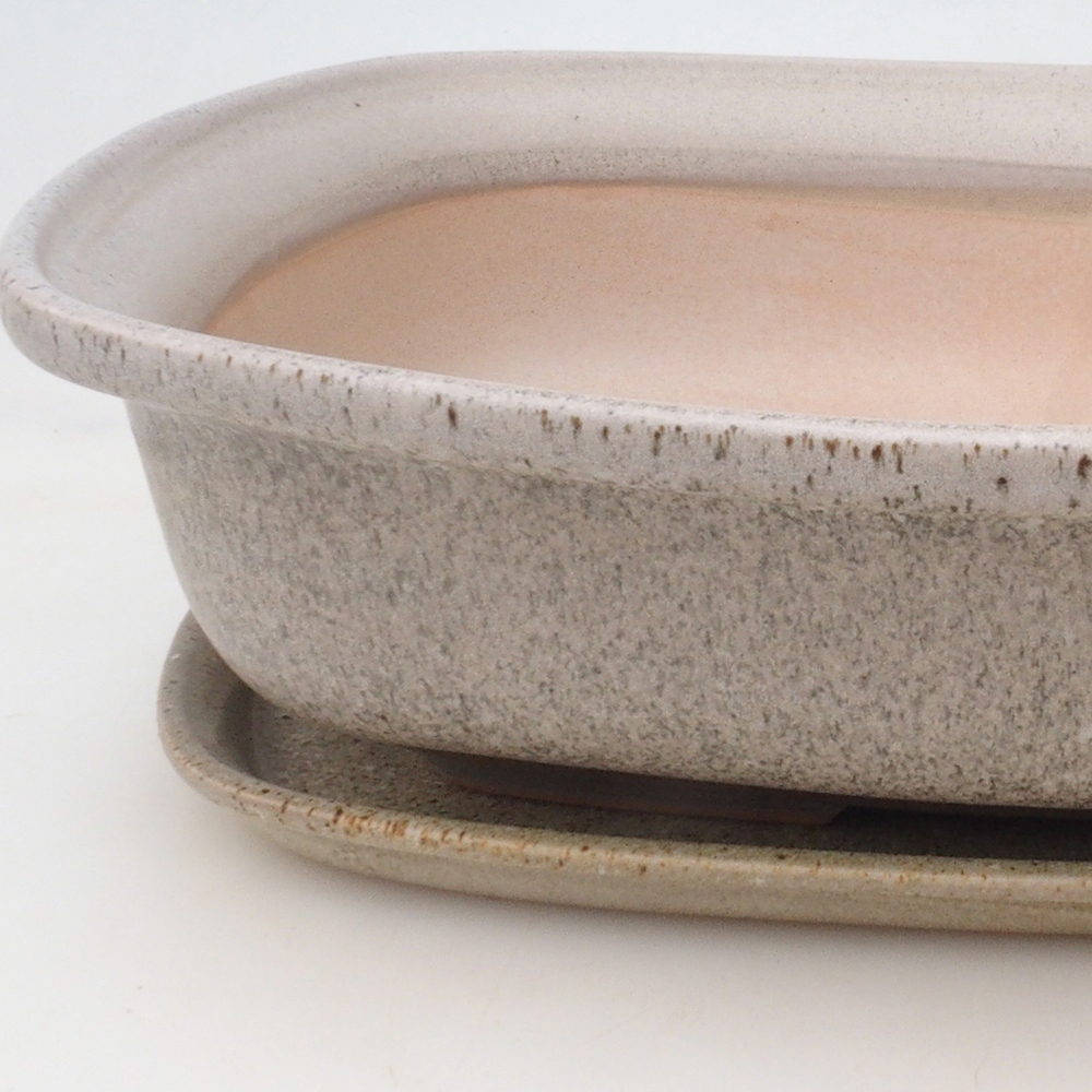Cuenco bonsái + platillo H10 - 37 x 28 x 9 cm - beige