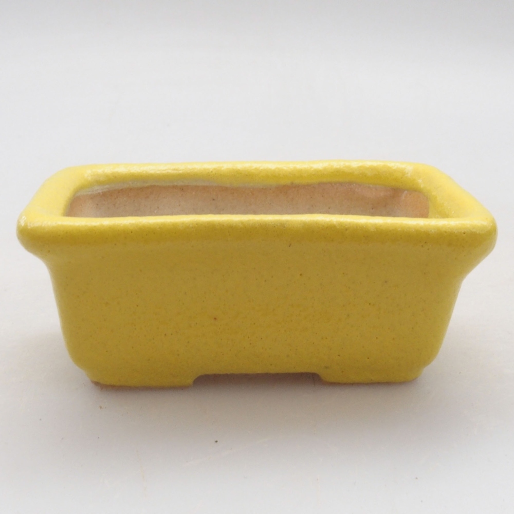Cuenco bonsái de cerámica 6 x 3,5 x 2,5 cm, amarillo