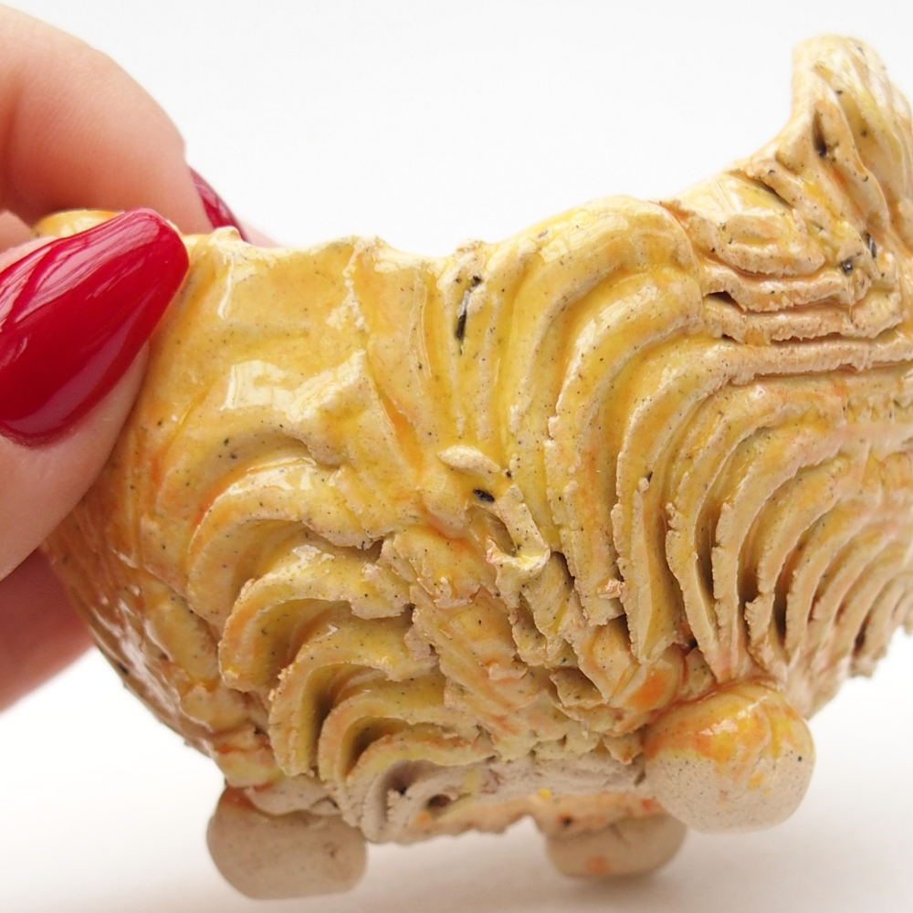 Concha de cerámica 8 x 8 x 6 cm , amarilla