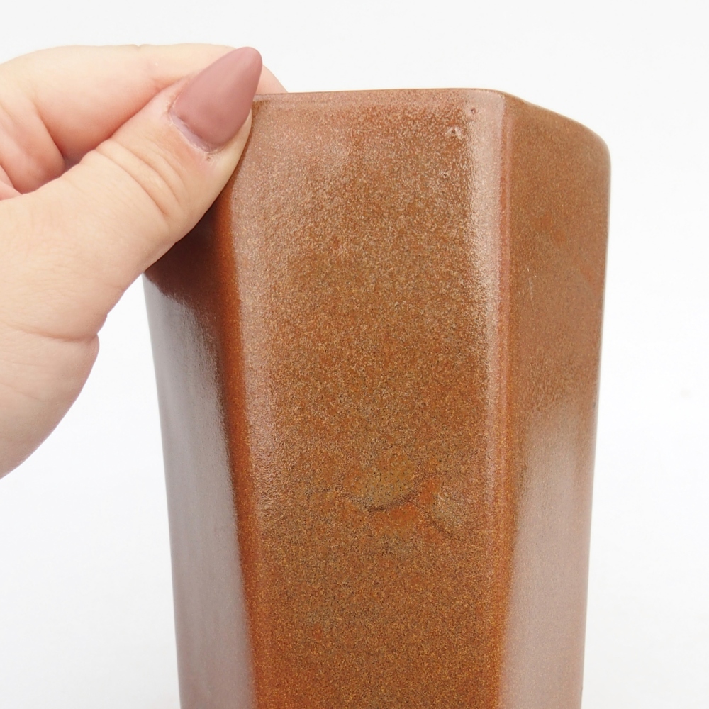 Cuenco bonsái de cerámica 10 x 8,5 x 14,5 cm, marrón