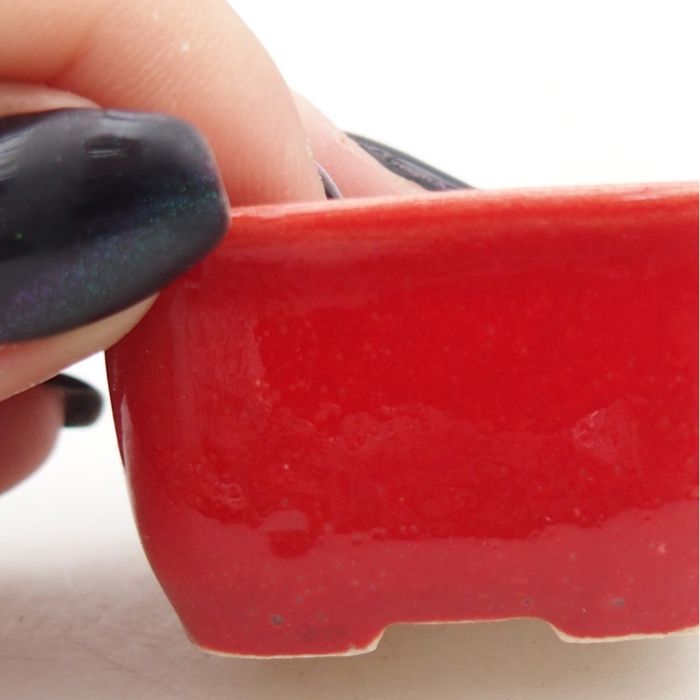Cuenco mini bonsái 4 x 3,5 x 2,5 cm, color rojo