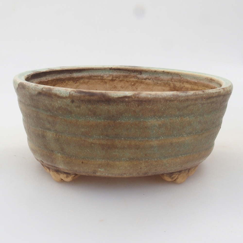 Cuenco bonsái de cerámica 10 x 8,5 x 4 cm, marrón