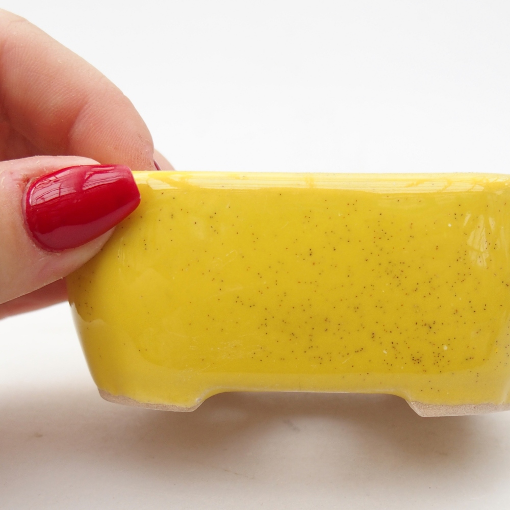 Cuenco bonsái de cerámica 8,5 x 7 x 3,5 cm, amarillo