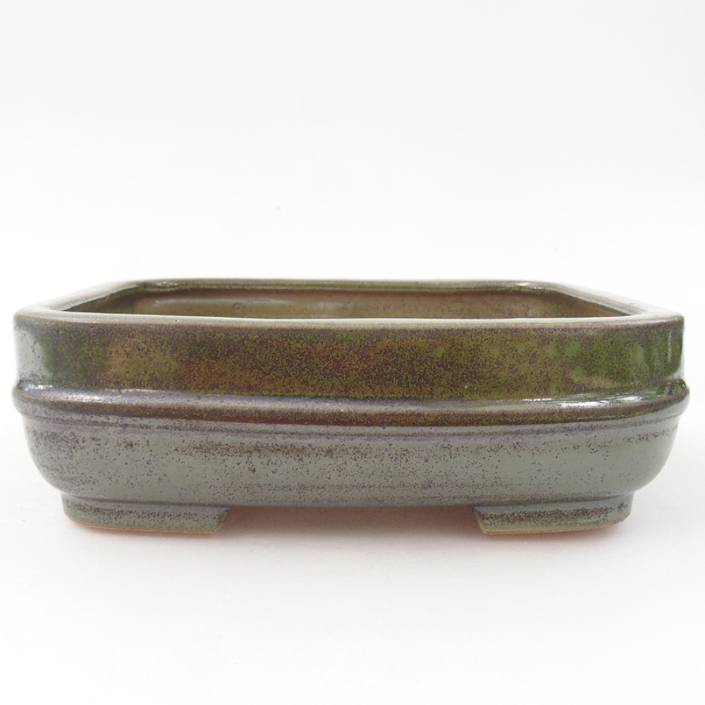 Cuenco bonsái de cerámica 14 x 12,5 x 4,5 cm, verde