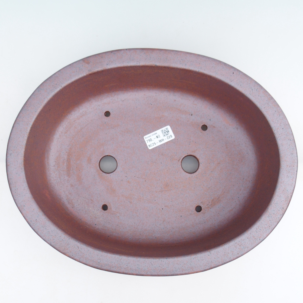 Cuenco bonsái de cerámica 36,5 x 28,5 x 9 cm, color metálico