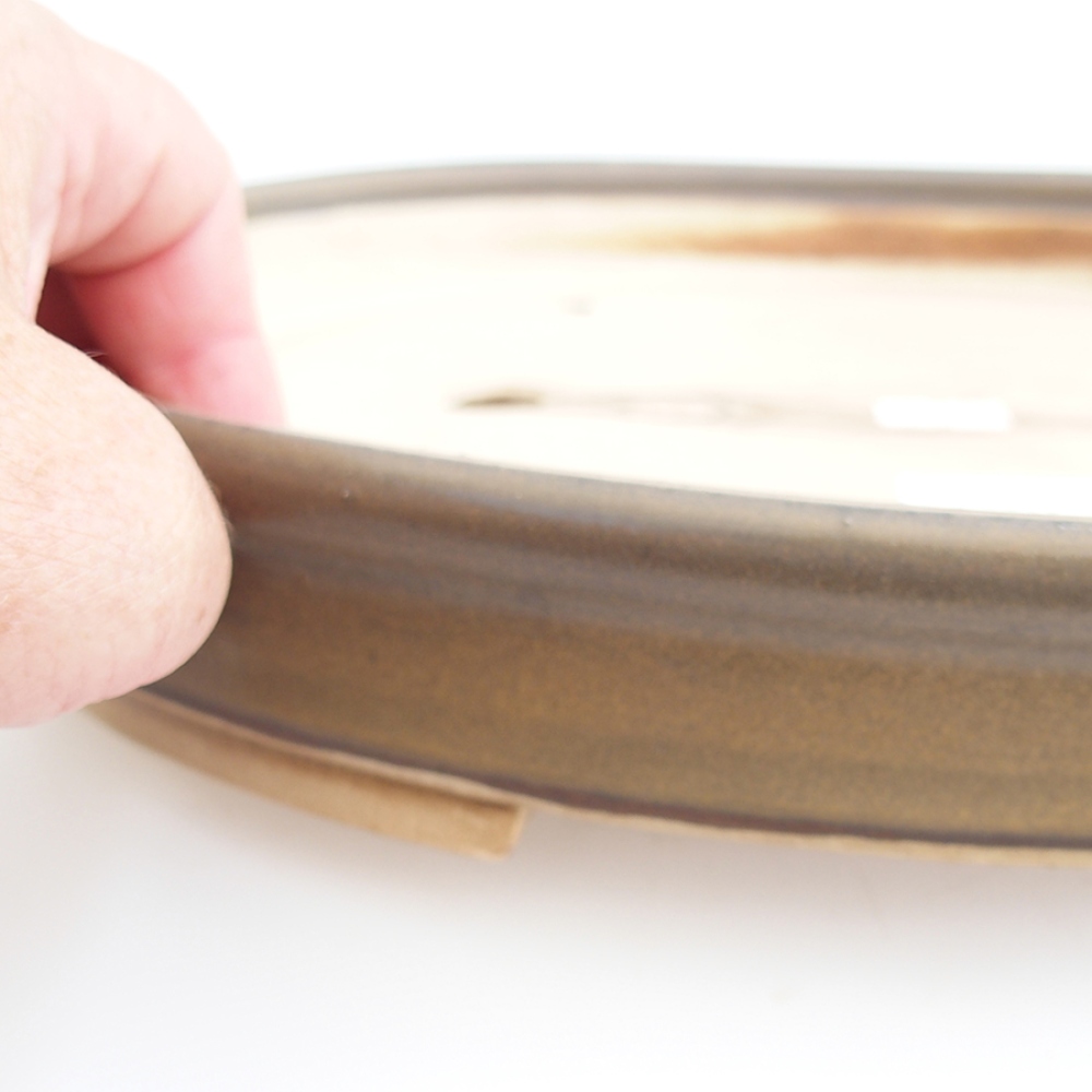 Cuenco bonsái de cerámica 30 x 26 x 4 cm, marrón