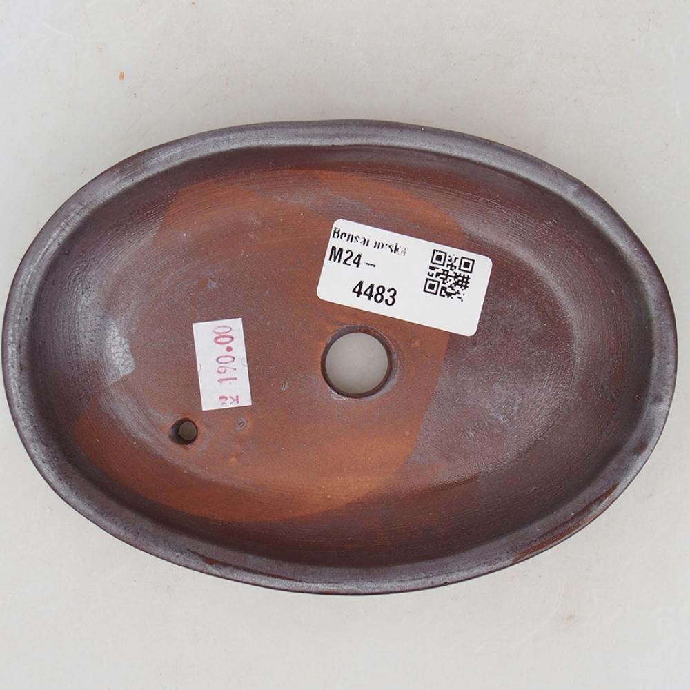 Cuenco bonsái de cerámica 15,5 x 11 x 2,5 cm, marrón