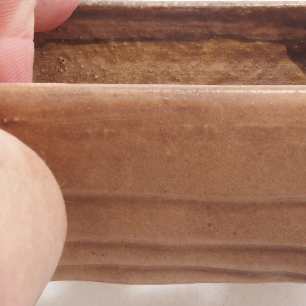 Cuenco bonsái de cerámica 10 x 8,5 x 4 cm, marrón