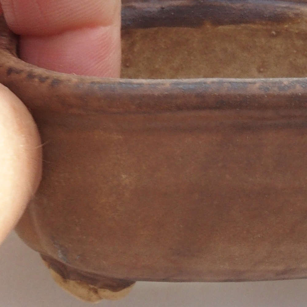 Cuenco bonsái de cerámica 10 x 8,5 x 4 cm, marrón