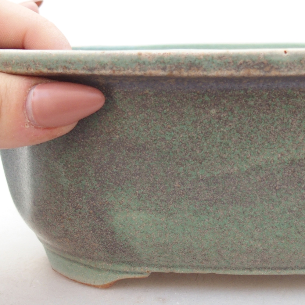 Cuenco bonsái de cerámica 22 x 18 x 7 cm, verde