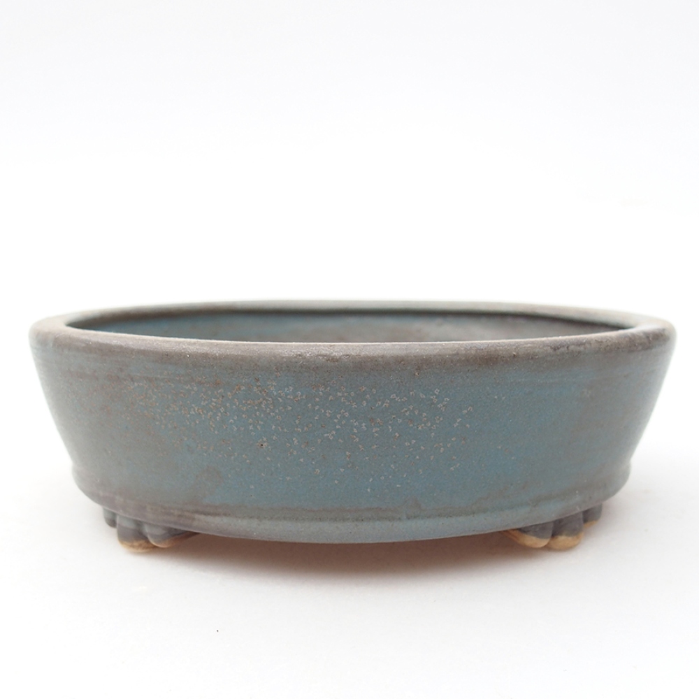 Cuenco bonsái de cerámica 13,5 x 13,5 x 4 cm, color azul