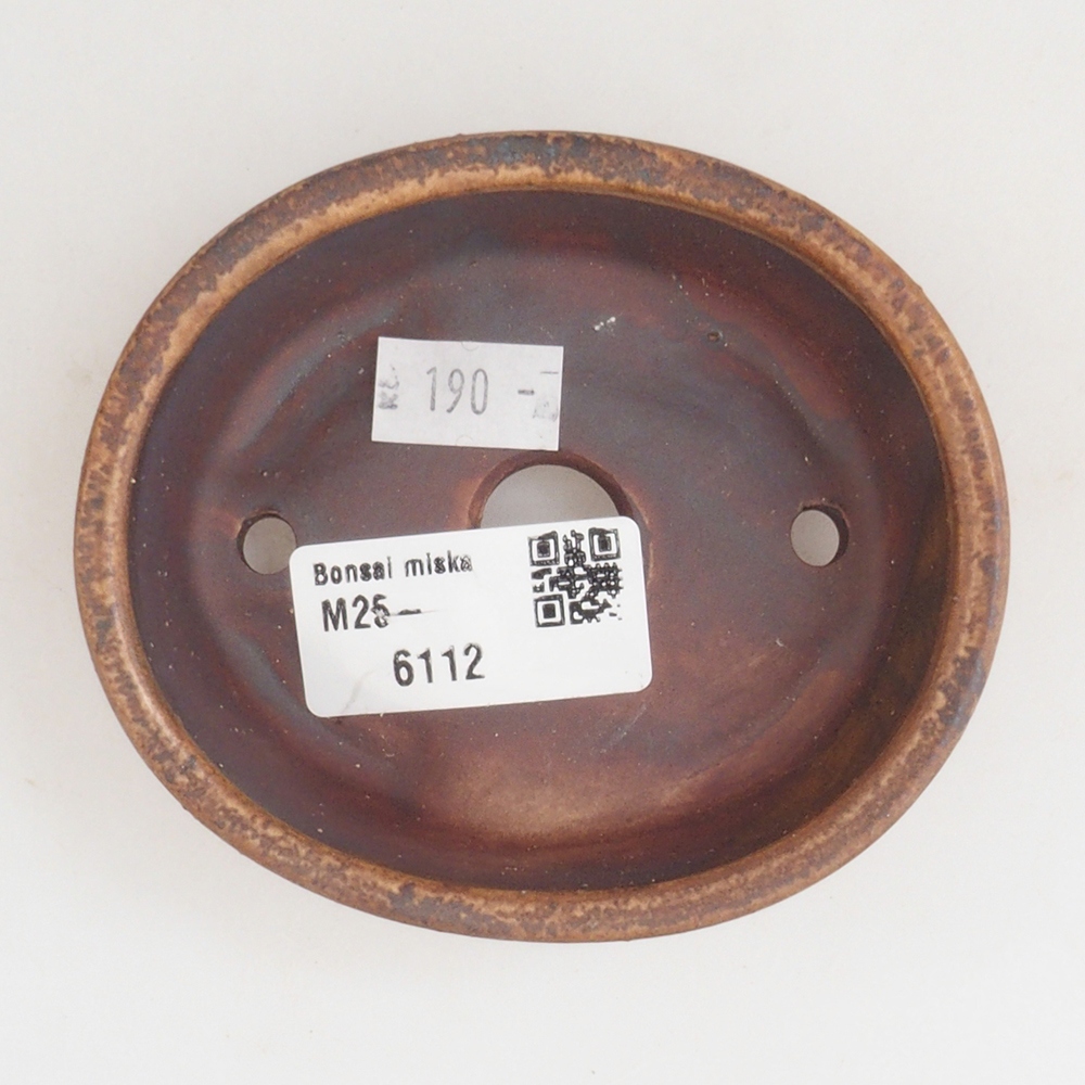 Cuenco bonsái de cerámica 10 x 8,5 x 4 cm, marrón