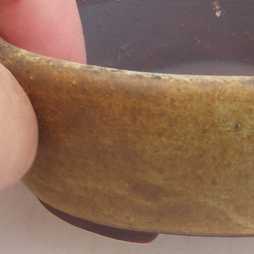 Cuenco bonsái de cerámica 10 x 8,5 x 4 cm, marrón