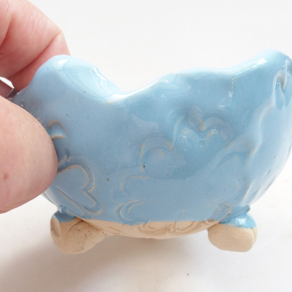 Concha de cerámica 7 x 7 x 6 cm , color azul