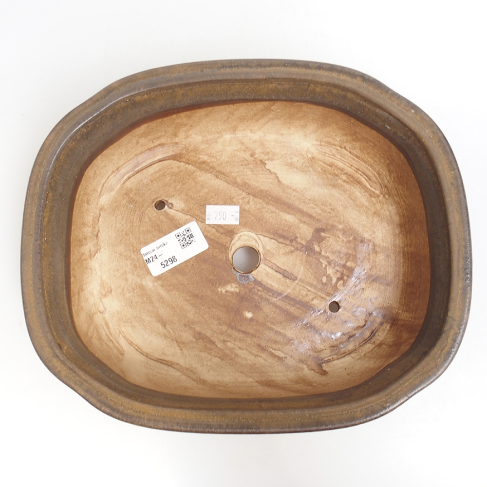 Cuenco bonsái de cerámica 25 x 21 x 7,5 cm, marrón