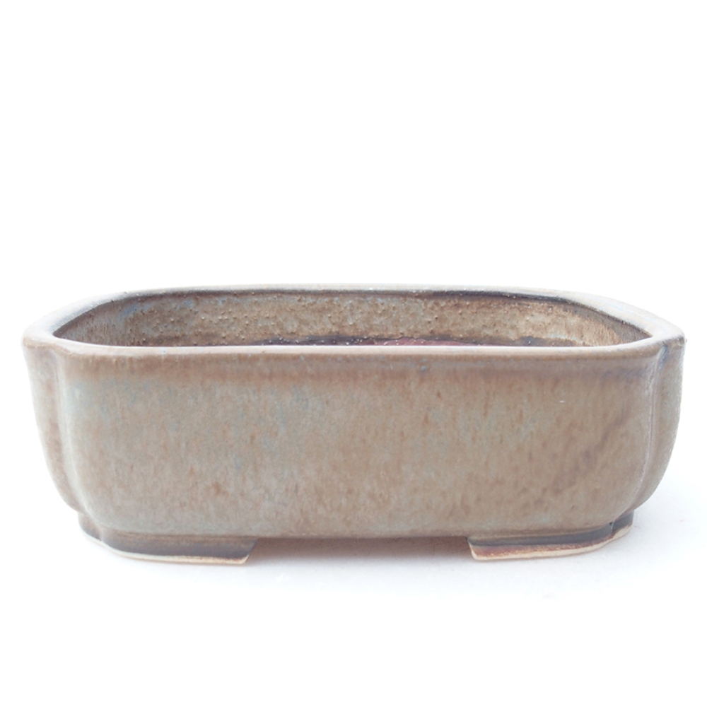 Cuenco bonsái de cerámica 13,5 x 12 x 4 cm, color azul