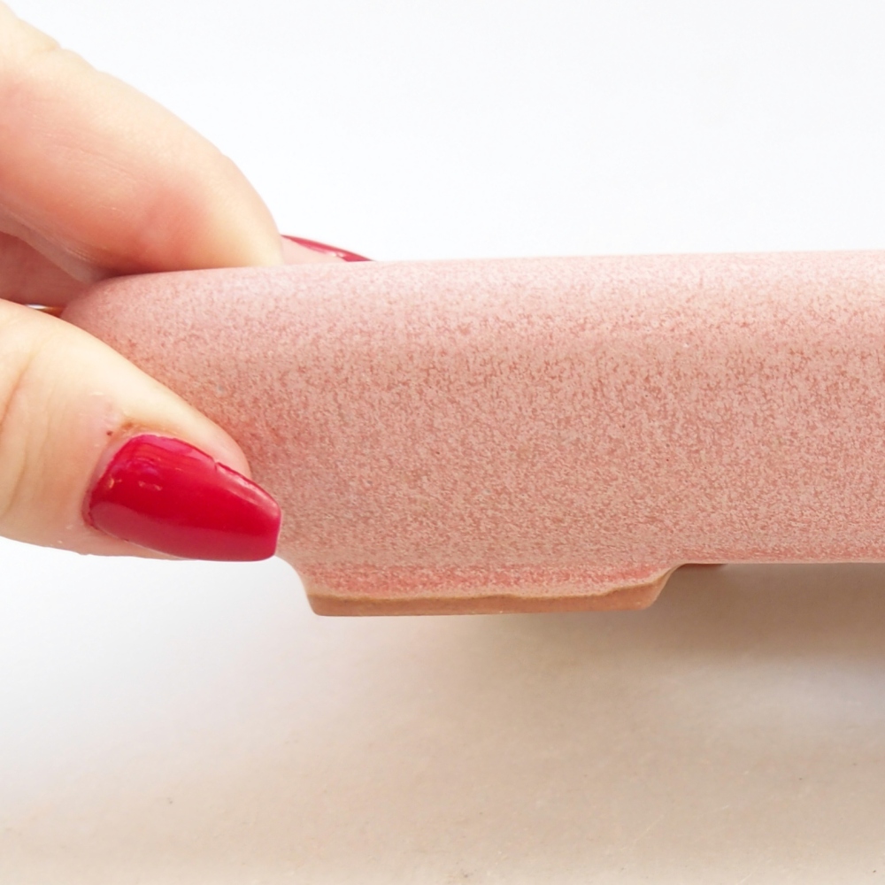 Cuenco bonsái de cerámica 16,5 x 13,5 x 3,5 cm, rosa