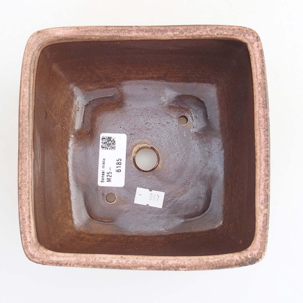 Cuenco bonsái de cerámica 10,5 x 10,5 x 7 cm, rosa