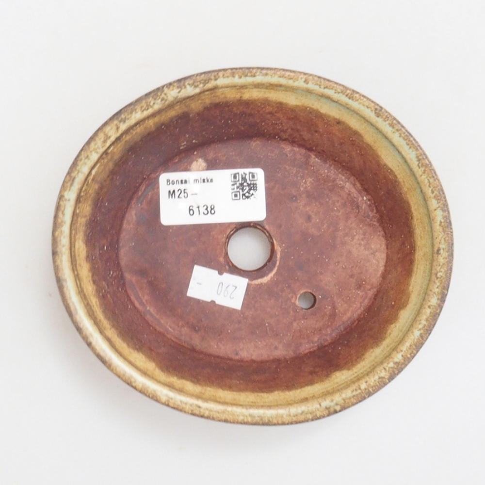 Cuenco bonsái de cerámica 10 x 8,5 x 4 cm, marrón