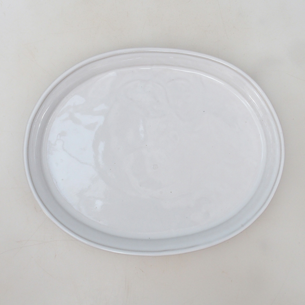 Plato oval Bonsai M - 22,5 x 18 x 1,5 cm - blanco