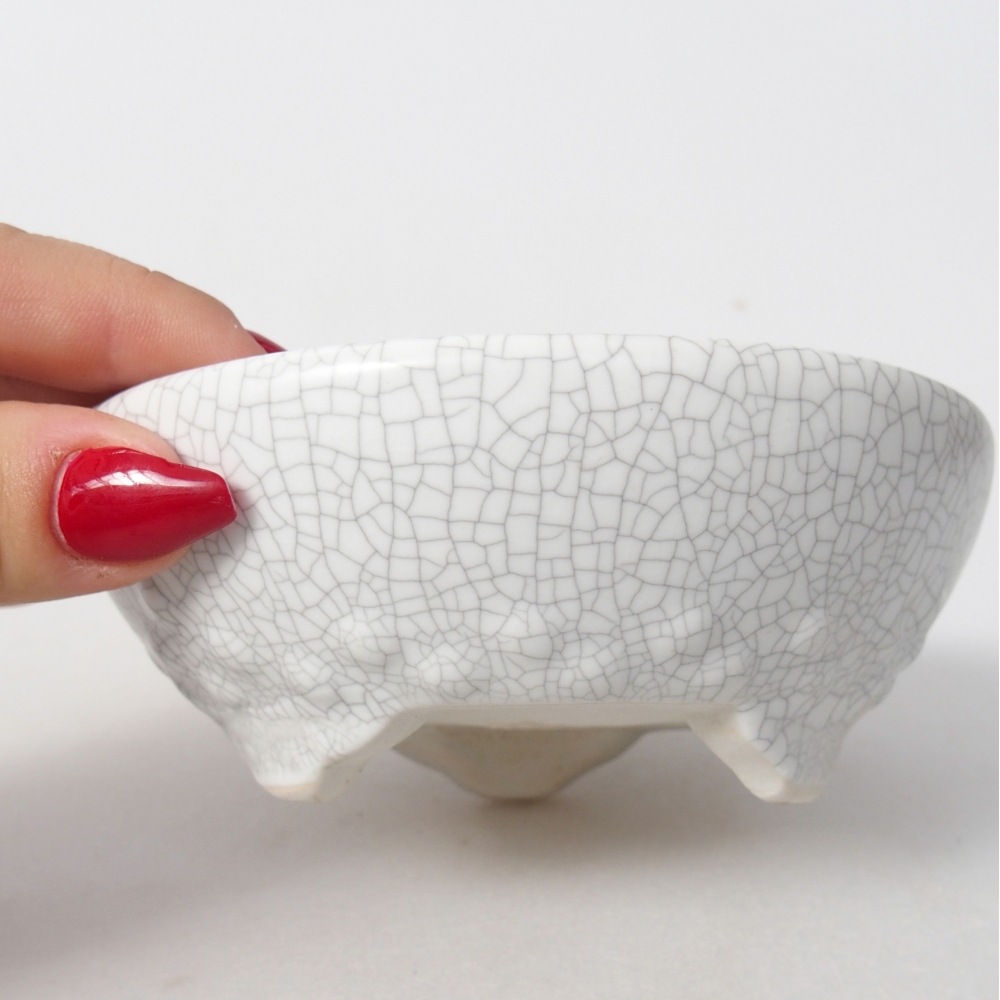 Cuenco bonsái de cerámica 11,5 x 11,5 x 4,5 cm, color raku