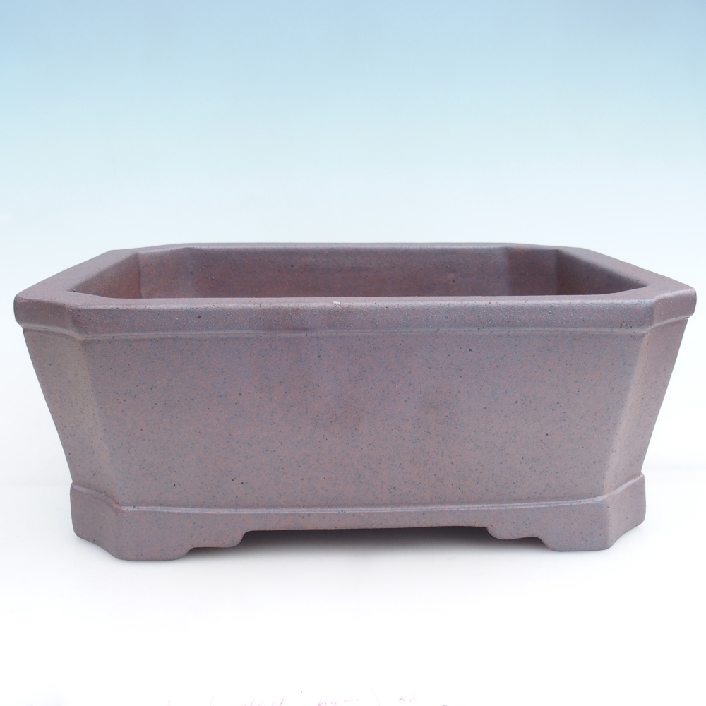 Cuenco bonsái de cerámica 33 x 26 x 12,5 cm, color metálico