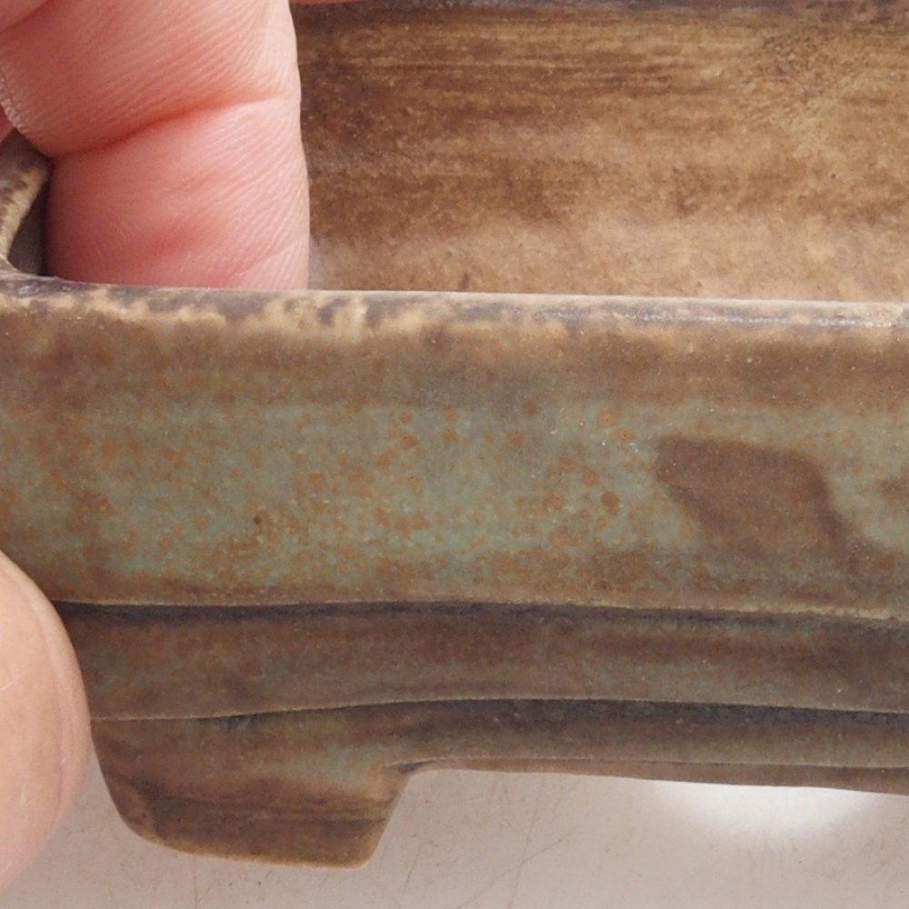 Cuenco bonsái de cerámica 10 x 8,5 x 4 cm, marrón