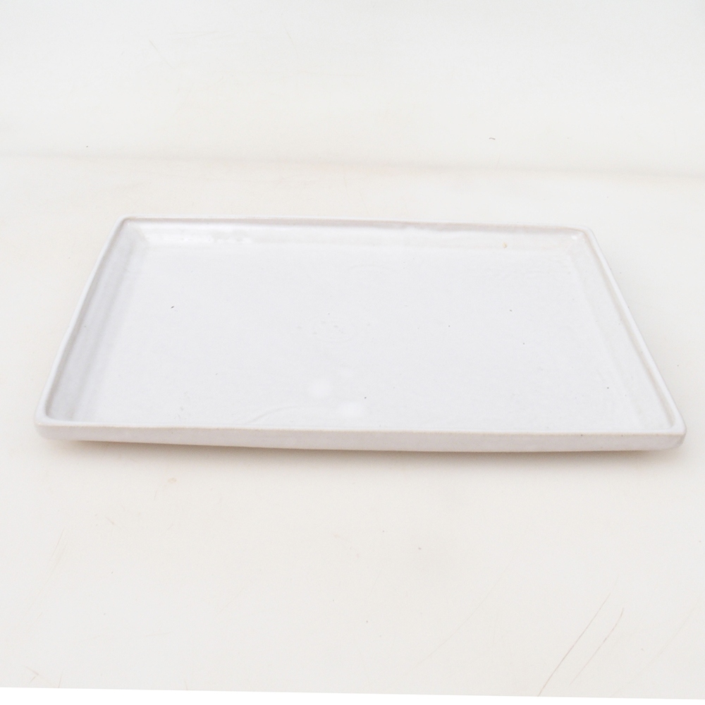 Platillo bonsái rectángulo 22,5 x 17 x 1,5 cm - blanco
