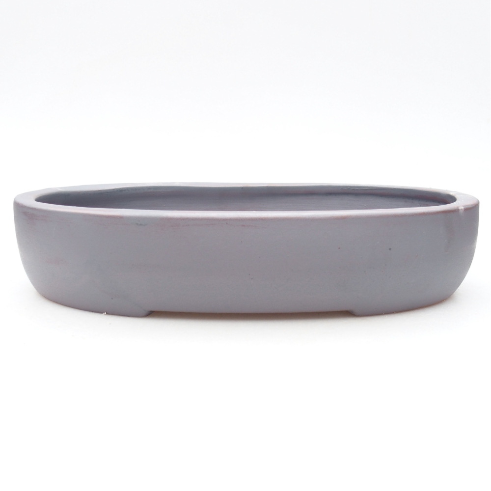 Cuenco bonsái de cerámica 26,5 x 21 x 5,5 cm, color metálico