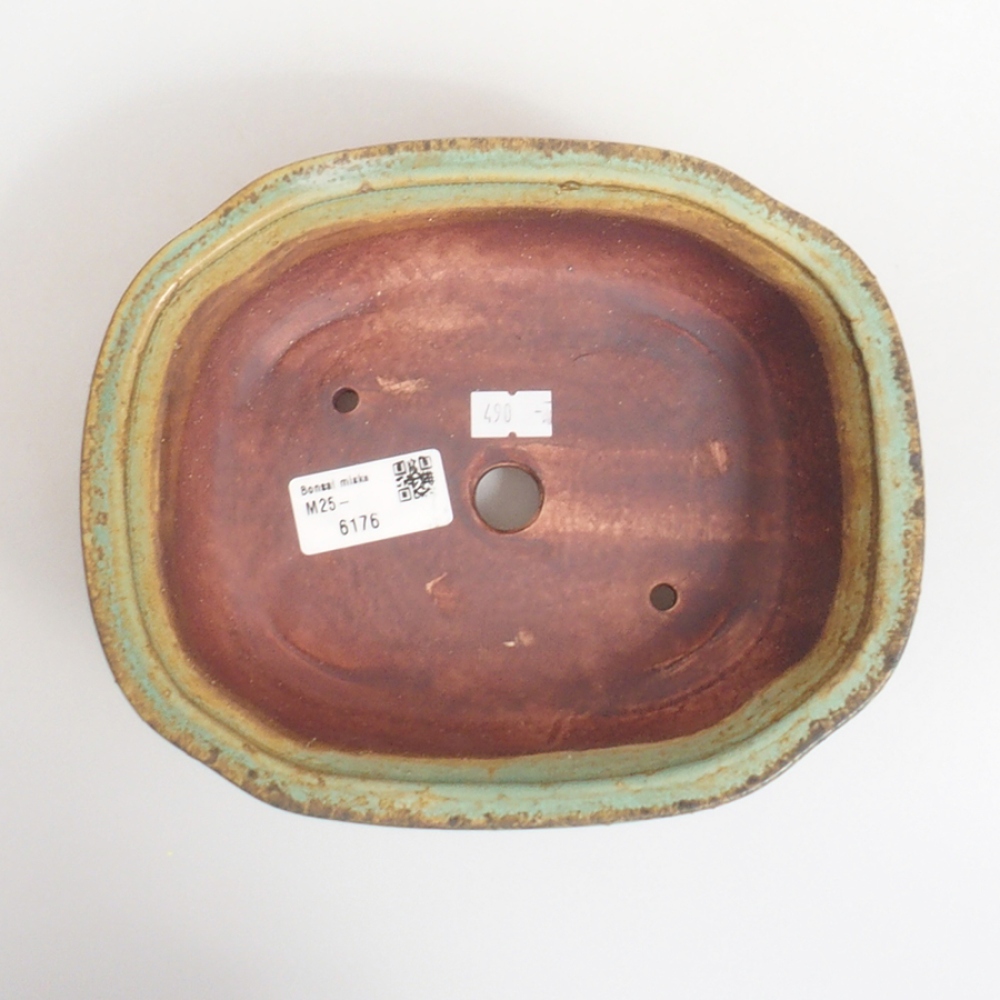 Cuenco bonsái de cerámica 10 x 8,5 x 4 cm, marrón