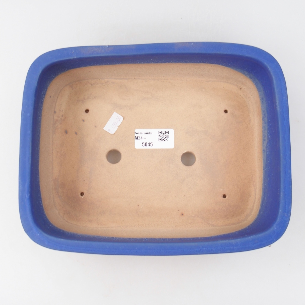 Cuenco bonsái de cerámica 24 x 19 x 7,5 cm, color azul