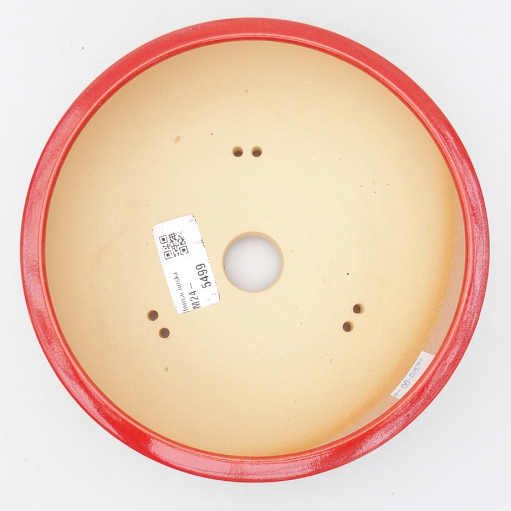 Cuenco bonsái de cerámica 18 x 18 x 5,5 cm, color rojo