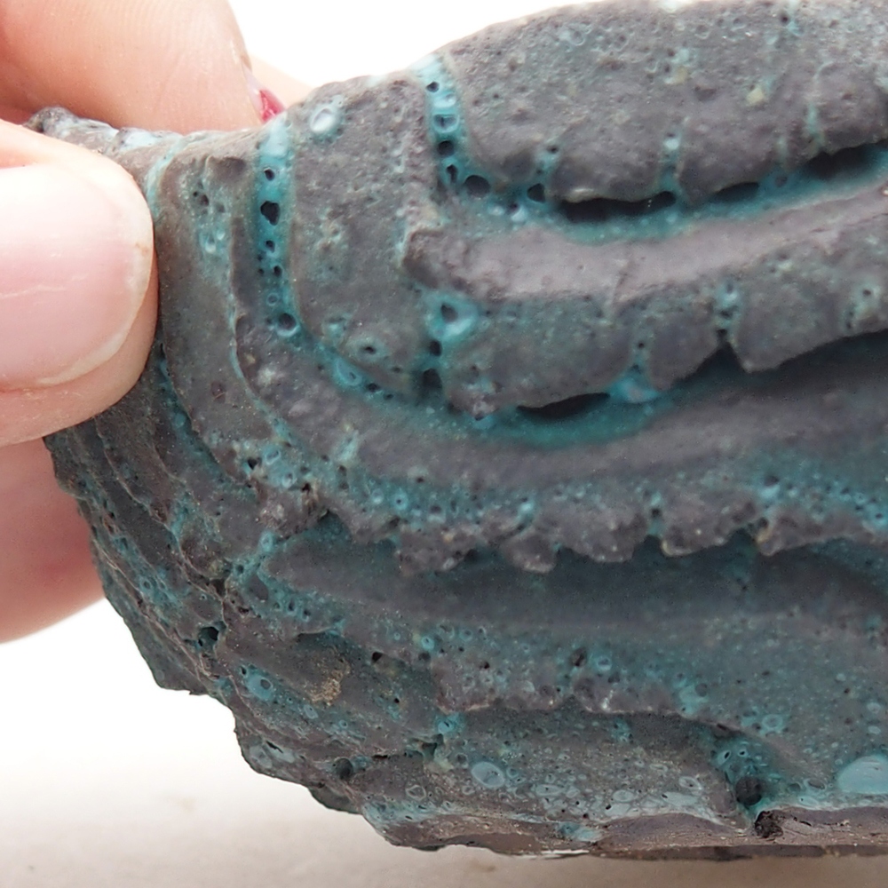 Concha de cerámica 9 x 8,5 x 4,5 cm , color azul