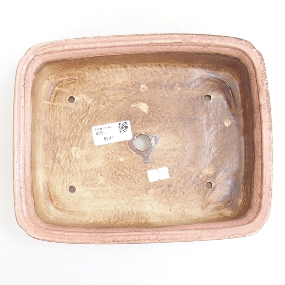 Cuenco bonsái de cerámica 24,5 x 19 x 7 cm, rosa