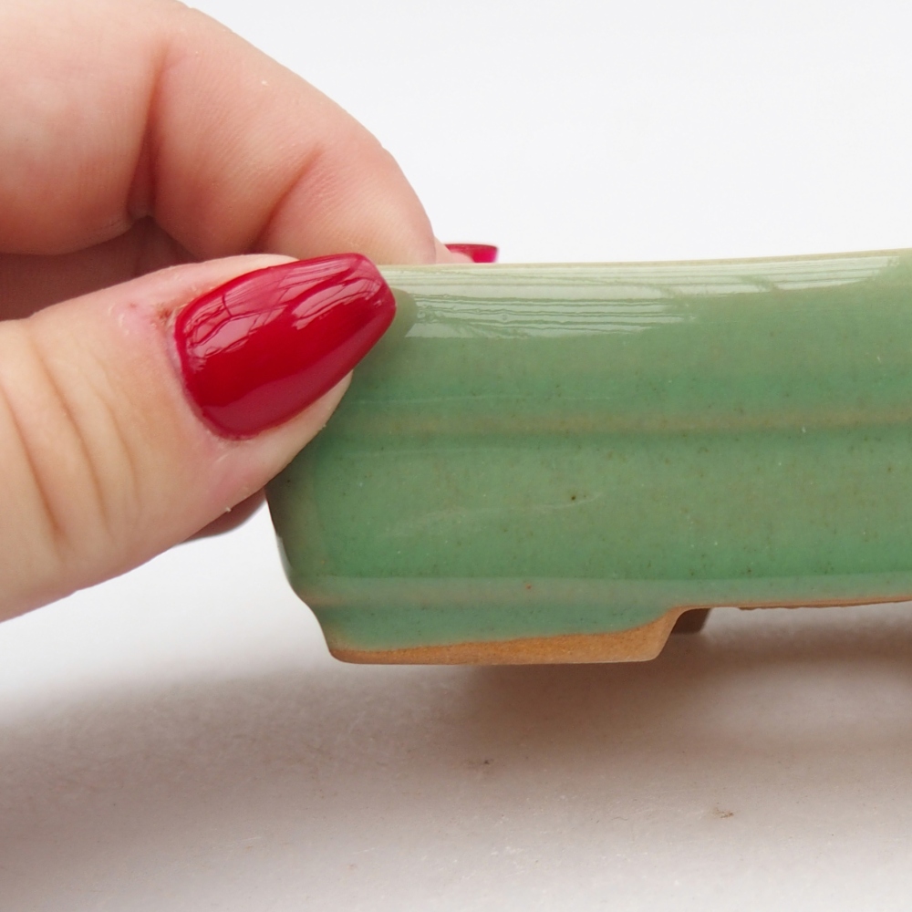 Cuenco bonsái de cerámica 10 x 7 x 3 cm, verde