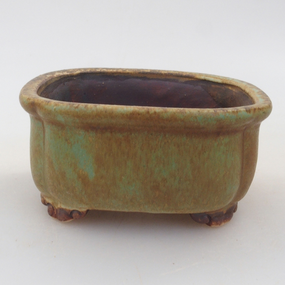 Cuenco bonsái de cerámica 10 x 8,5 x 4 cm, marrón